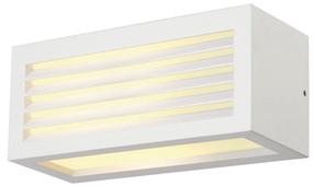 Sieninis lauko šviestuvas SLV Box L, 9W, E27, IP54, balta sp., 25 cm x 11 cm