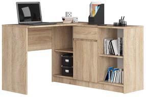 Rašomasis stalas su lentyna Akord Furniture Factory B-17, 126 cm x 120 cm, 79 cm, sonoma ąžuolo sp.