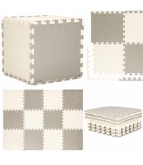Kilimėlis kūdikiams - dėlionė Foam Mat FM0029, 120 cm x 90 cm, 26 vnt, balta sp. smėlio sp.