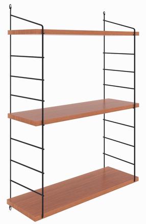 Настенная полка Kalune Design Armoni 3'lü, черный цв./ореховый цв., 85 см x 20 см x 72 см