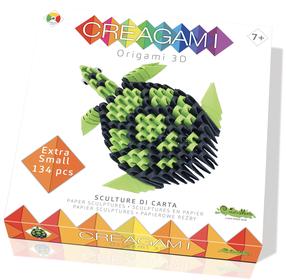 Papīra figūru izgatavošanas komplekts, bruņurupucis Creagami 3D Origami XS, melna krās./zaļa krās.