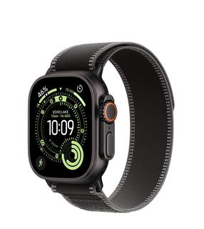 Viedais pulkstenis Apple Watch Ultra 3 GPS + Cellular 49mm MEWM4ET/A, black titanium korpuss arblack/charcoal trail loop siksniņu - S/M