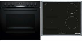 Индукционная плита с электрической духовкой Bosch 6 серия HND616LS63 (HEG517BB4, NVS645CB6E)