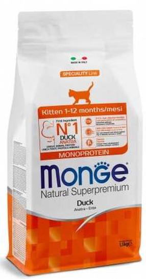 Sausā kaķu barība Monge Monoprotein Kitten Duck, pīles gaļa, 1.5 kg