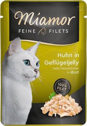 Šlapias kačių maistas Miamor Feine Filets, vištiena, 0.1 kg