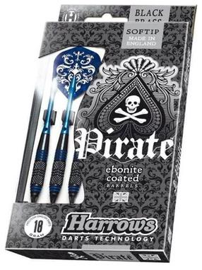 Дартс аксессуары, стрелки Harrows Pirate Softip, синий цв./черный цв., 3 шт.