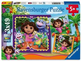 Dėlionė 3in1 Ravensburger Dora The Explorer, 17.8 cm x 17.8 cm, 147 vnt., įvairių spalvų