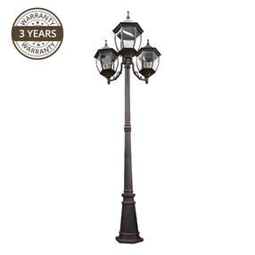 Vabalt seisev välisvalgusti Domoletti EL-560PE3/3, 100W, E27, IP44, must v./punane v., 21 cm x 230 cm