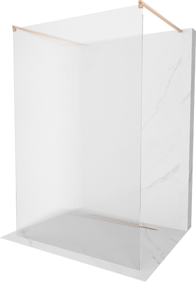 Dušo sienelė Mexen Kioto Walk-in, 130 cm x 200 cm, brushed copper sp./grūdintas