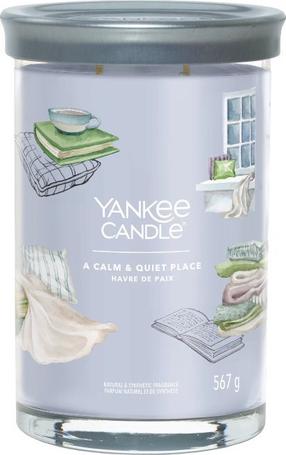 Svece, aromātiskā Yankee Candle Signature Calm & Quiet Place, 60 - 100 h, 567 g, zila krās.