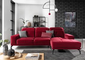 Kampinė sofa Torrense Kronos 02, raudona sp., dešininė, 175 x 265 cm x 98 cm