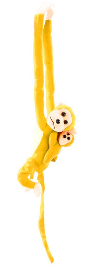 Pliušinis žaislas beždžionė Lean Toys, geltona sp., 90 cm