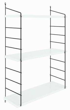 Настенная полка Kalune Design Armoni 3'lü, белый цв./черный цв., 85 см x 20 см x 72 см