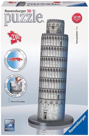 3D puzle Ravensburger Pisa Tower 125579, 8.5 cm x 8.5 cm, 216 gab., balta krās.