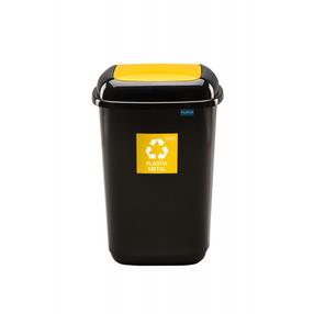 Šiukšliadėžė Plafor, 28 l, juoda sp./geltona sp.