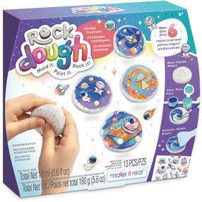 Rinkinys molinių figūrėlių gamybai Make It Real Rock Dough Cosmic Clay