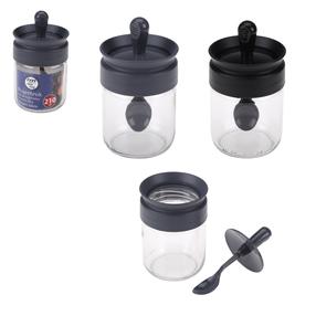 Garšvielu trauku komplekts, caurspīdīga krās./melna krās., 220 ml