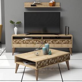 Svetainės baldų komplektas Kalune Design Line, vidaus, ąžuolo sp.
