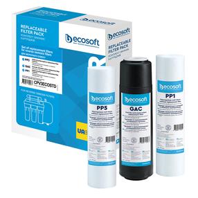 Filtrikassettide komplekt ro (pöördosmoosi) süsteemide jaoks Ecosoft CPV3ECOSTD, 10"