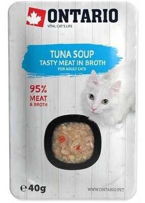 Šlapias kačių maistas Ontario Tasty Meat In Broth Tuna Soup, tunas, 0.04 kg