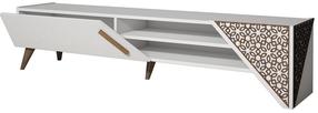 TV staliukas Kalune Design Beril 2, balta sp., 180 cm x 40 cm x 37 cm