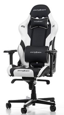 Spēļu krēsls DXRacer Gladiator G001-NW, 52 x 57 x 124 - 133 cm, balta krās./melna krās.