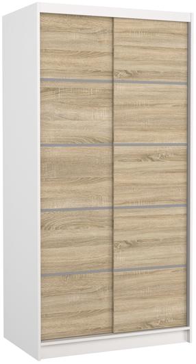 Шкаф ADRK Riva, белый цв./коричневатый цв., 100 см x 58 см x 200 см