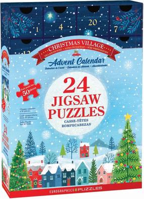 Adventes kalendārs Eurographics Christmas Village, 12.5 cm x 12.5 cm, 1200 gab., daudzkrāsaina