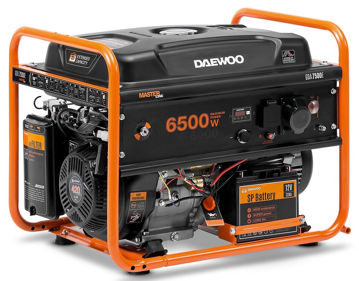 Generaator bensiin Daewoo GDA 7500E, 6000 W
