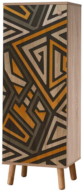 Batų spintelė Kalune Design Vegas S 928, sonoma ąžuolo sp./žalia sp., 38 cm x 50 cm x 135 cm