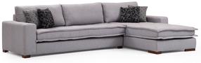 Kampinė sofa Hanah Home Lena 560ARE1180, šviesiai pilka sp., dešininė, 190 x 323 cm x 85 cm