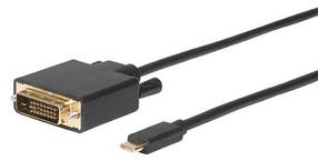 Kabelis MicroConnect USB3.1CDVI18B USB Type-C, DVI-D, 1.8 m, melna krās.