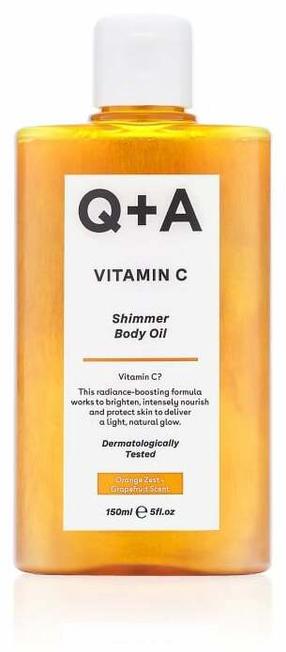 Ķermeņa eļļa Q+A Vitamin C Shimmer, 150 ml