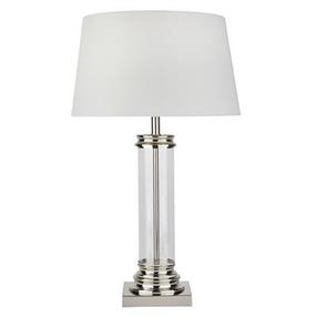 Настольные лампы Searchlight Pedestal, E27, 60Вт, кремовый цв./серебристый цв.