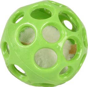 Игрушка для кота Flamingo Ball With Holess, зеленый цв.