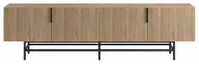 Televizoriaus spintelė Kalune Design Eldia, juoda sp./šviesus ąžuolas sp., 35 cm x 200 cm x 55 cm