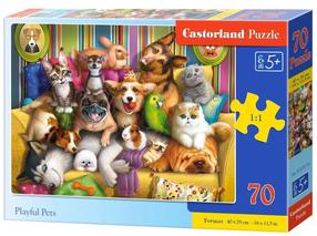 Dėlionė Castorland Playful Pets 070176, 29 cm x 40 cm, 70 vnt., įvairių spalvų