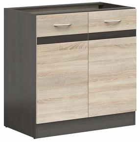 Apatinė virtuvinė spintelė Junona, sonoma ąžuolo sp./wenge sp., 47 cm x 80 cm x 82.5 cm