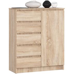 Komoda Akord Furniture Factory K80, rusva, 35 cm x 80.4 cm x 97 cm