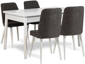 Ēdamistabas komplekts Kalune Design Santiago 1053 - 1 B, balts krās./antracīts krās.