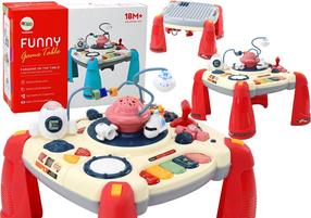 Bērnu spēļu galds Lean Toys Funny, 24 cm, sarkana krās.