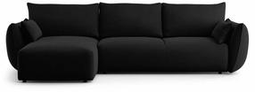 Kampinė sofa - lova Cosmopolitan Design Matera, juoda sp., kairinė, 173 x 253 cm x 86 cm