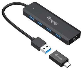 USB-разветвитель Equip 4-Port USB 3.2 Gen 1 Hub With USB-C Adapter, 15 см