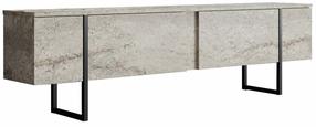 Televizoriaus spintelė Kalune Design Luxe, juoda sp./travertine sp., 30 cm x 180 cm x 50 cm