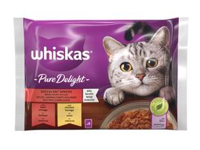 Mitrā kaķu barība Whiskas, gaļa, 0.085 kg x 4 gab.