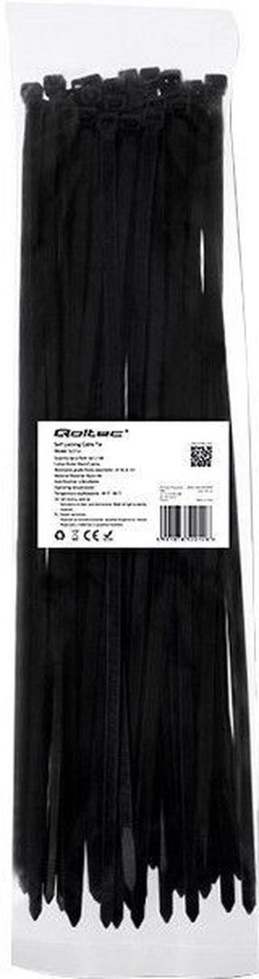 Kinnitusrihm Qoltec, 400 x 7.2 mm, 50 tk, must v.