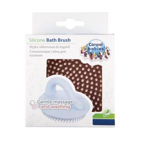 Zīdaiņu masāžas suka Canpol Babies Silicone Bath Brush, rozā krās.
