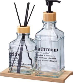 Namų kvapas, rinkinys Bathroom Solutions Gilo, 300 ml, 2 vnt. Skaidri sp./Ruda sp.