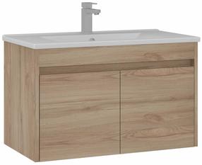 Шкафчик для ванной с раковиной Kalune Design Side 85 v2-712, дубовый цв., 45 см x 85 см x 52 см