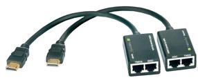 Удлинитель Techly HDMI Extender by Cat 5e/6, черный цв.